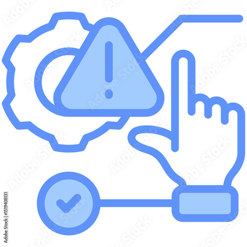 Risk Management Icon Outline Blue