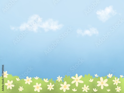 green grass and blue sky
