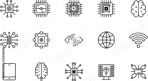 abstract technology background with icons.eps
