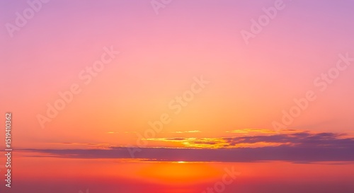 Vibrant Sunset or Sunrise Sky with Gradient Colors