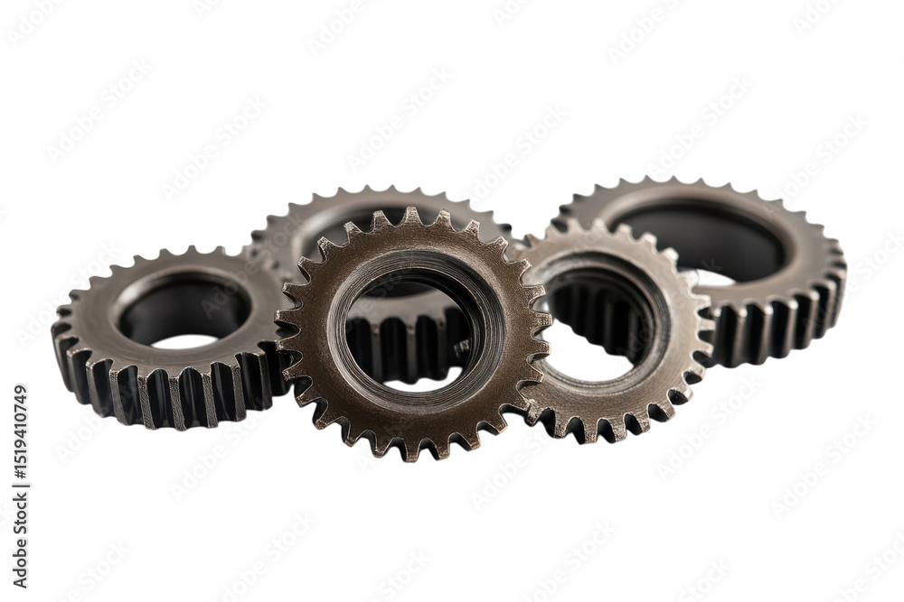 Gears arranged on black base Gears arranged on black base