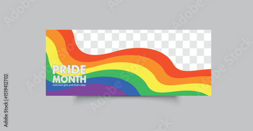 Horizontal flyer with LGBT color scheme. Vector editable flyer with space for text.