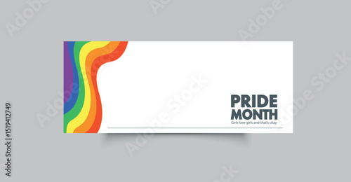 Horizontal flyer with LGBT color scheme. Vector editable flyer with space for text.