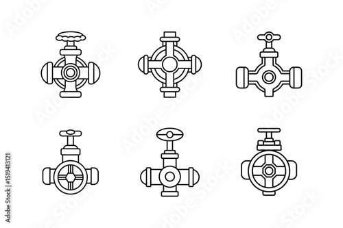 valve line art vector illustration