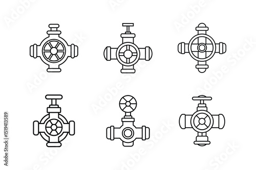 valve icon line art vector illustration