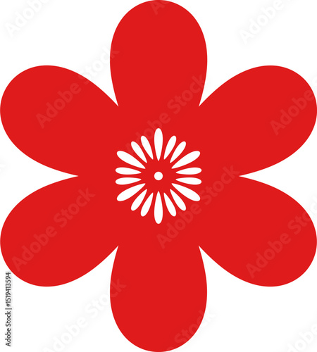 Chinese oriental flower decoration. Oriental flower for lunar new year, chinese decorative element. Vector isolated.