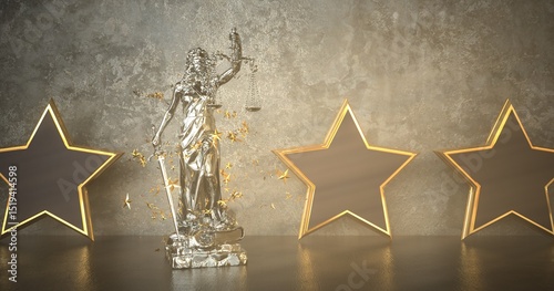 3D illustration - Justitia Statue in der Starkanzlei