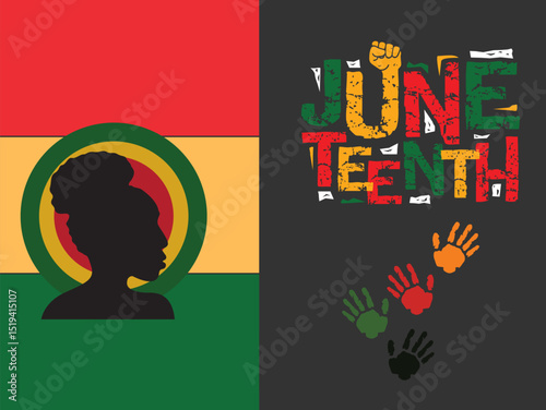 vector illustration of a afro american girl with colorful background