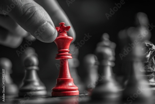Chess king strategic move concept photo