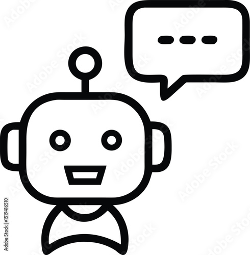 Chatbot icon vector illustration artificial intelligence ai assistant customer support robot design element