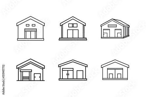 warehouse line art vector illustration