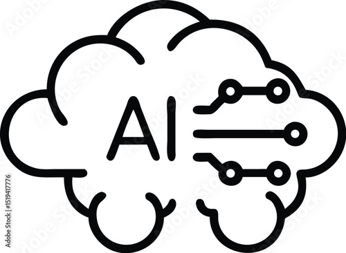 Ai cloud computing technology and machine learning concept for neural network and big data analysis