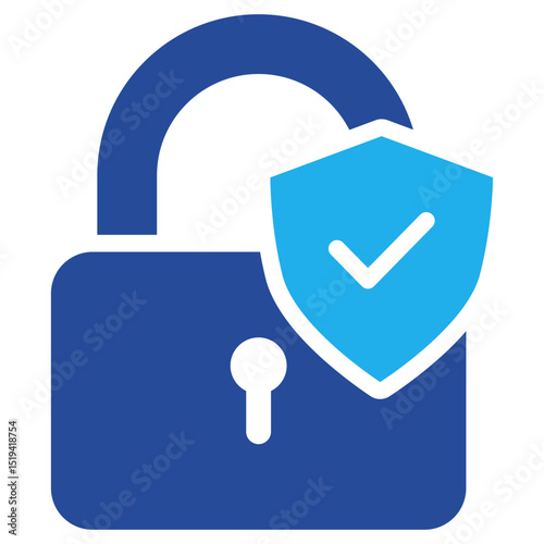Secure Lock Icon Dual Tone Color