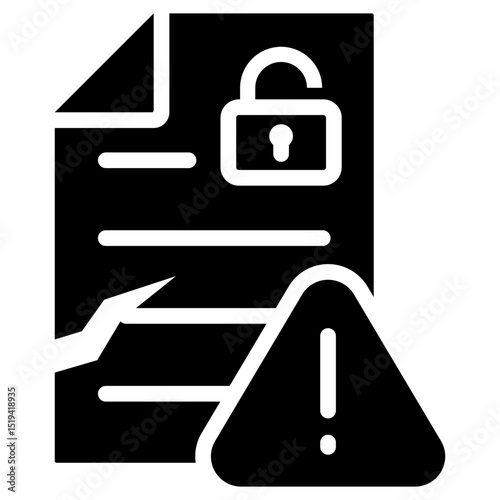 Data Breach Icon Black Solid