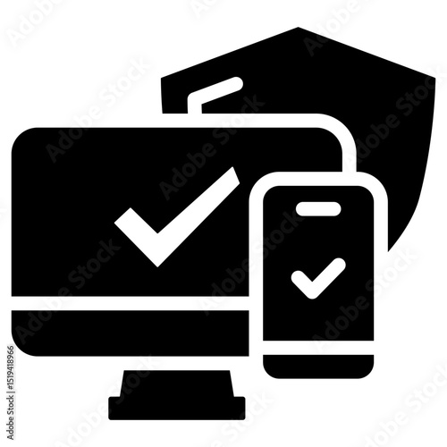 Two-Factor Icon Black Solid