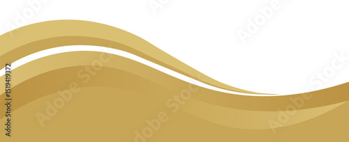 Vector gold line background curve element with white space for text and message design, overlapping layers, vector