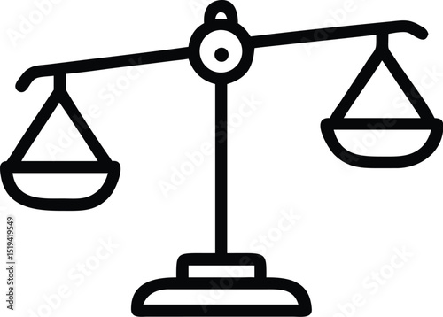 Vector graphic of scales of justice balance law legal symbol icon for design and illustration use