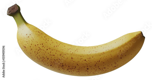 Isolated speckled banana on transparent background PNG image for composite work