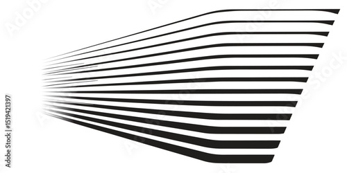 Thin straight lines; a series of stripes ranging from thin to thick.