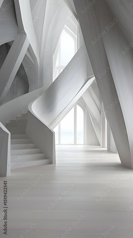 Fototapeta premium White Modern Architecture Interior Design