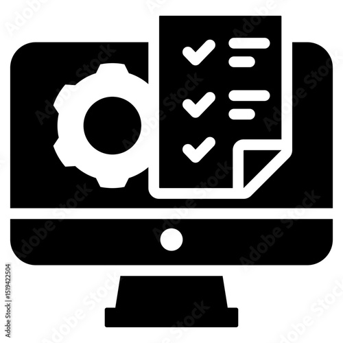 Task Manager Icon Black Solid