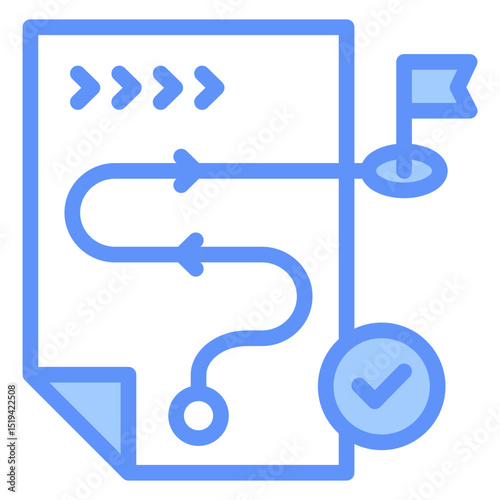 Milestone Icon Outline Blue