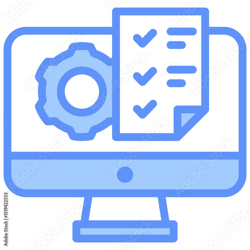Task Manager Icon Outline Blue