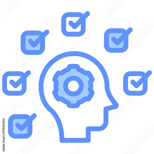 Multitasking Icon Outline Blue