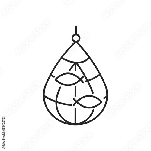 Fishing industry catching production minimalist line art icon Fisherman industrial commercial occupation spinning net canning cooking freezing seafood nautical vessel boat