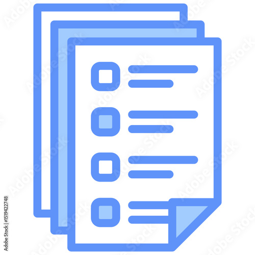 Task Icon Outline Blue