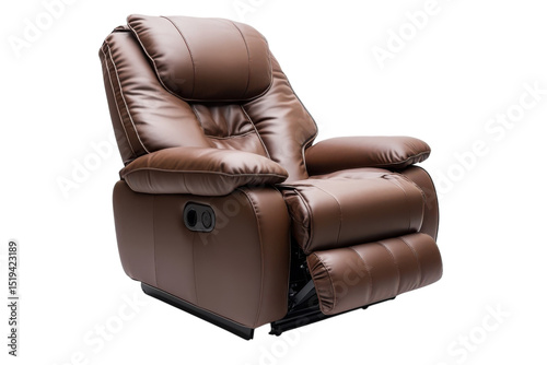 Brown leather recliner chair