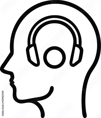 Headphone music therapy concept for mental health and wellness podcast audio listening experience design