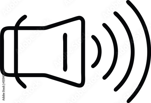 Vector graphic of sound icon for audio volume control and notification settings adjustment design