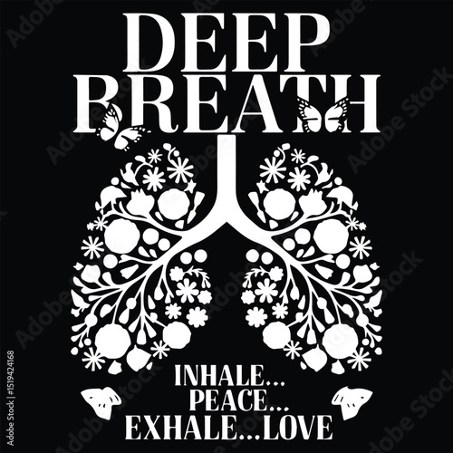 Deep breath inhale Graphic design for Botany lovers