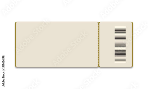 Ticket mockup on white background.