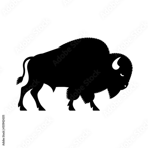 silhouette of a bison 