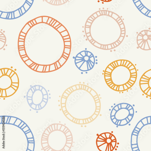 Seamless pattern of hand drawn vector elements. Calm tones, elegant element for your designs.