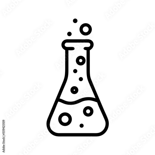 Flask filled with bubbling liquid illustrates the excitement of scientific experimentation in a laboratory setting