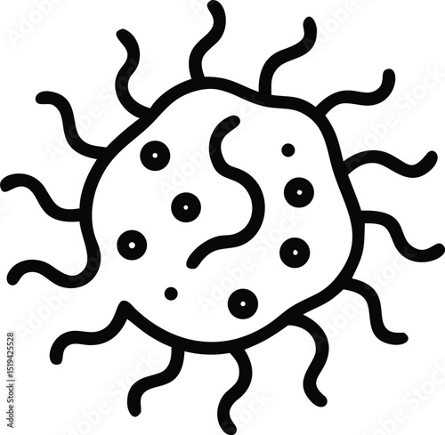 Illustration of a virus cell pathogen microbe germ disease infection organism vector icon graphic