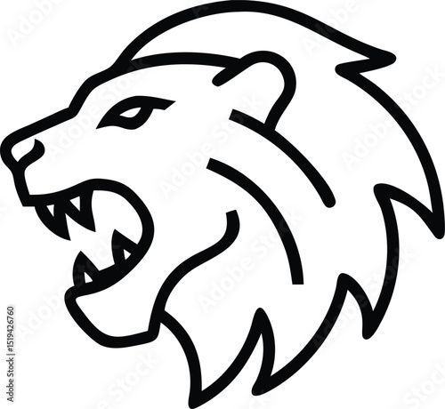 Roaring tiger head vector illustration isolated on white background