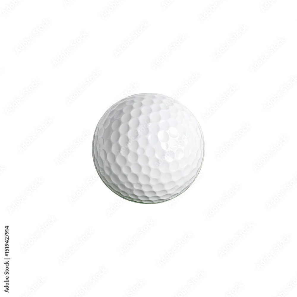 Closeup of a white golf ball on tee game hole club on transparent background Closeup of a white golf ball on tee game hole club on transparent background