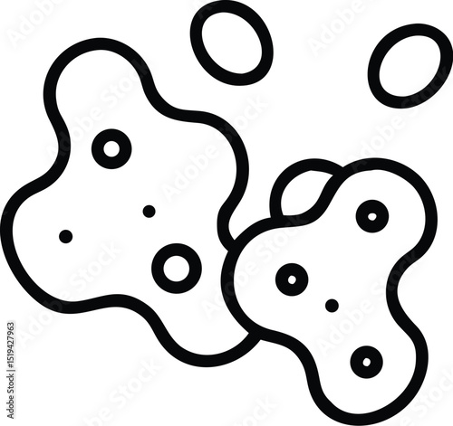 Illustration of bacteria cells germs virus microbes pathogens disease infection microbiology health
