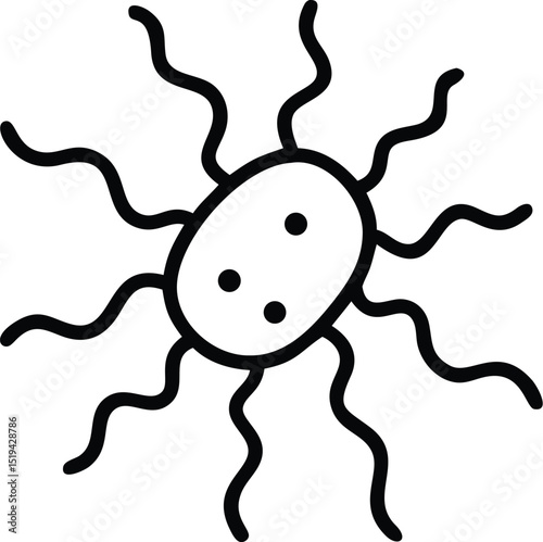 Find vector illustration of bacteria cell pathogen microbe germ virus disease organism infection isolated icon