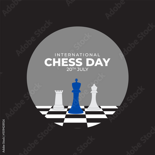 Vector illustration of International Chess Day social media template photo