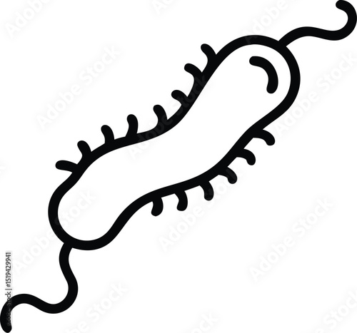 Bacteria cell vector icon illustration, microbe germ pathogen biology science medical health 94
