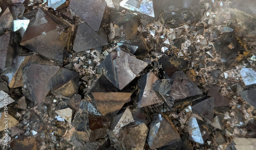 black magnetite mineral