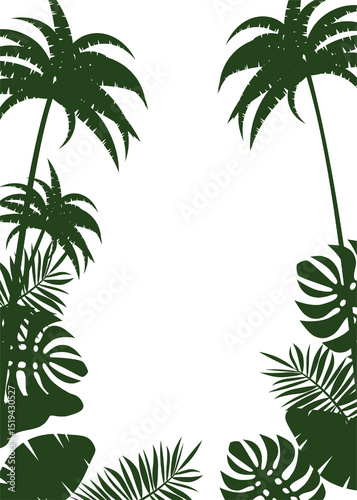Wallpaper Mural Flat tropical leaves frame Torontodigital.ca