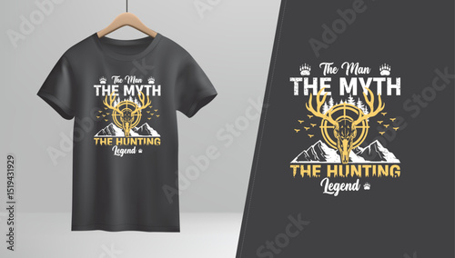 Black cotton t-shirt design template for men's casual wear apparel illustration print