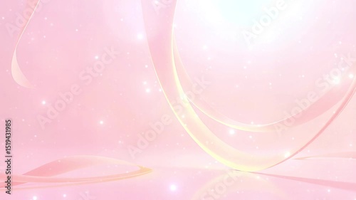 Abstract Elegance: Pink Ribbon Dance - A Delicate Ballet of Light and Form for Serene Backgrounds and Gentle Brand Visuals.