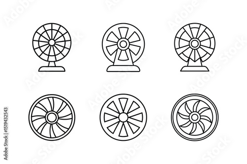 industrial fan line art vector illustration